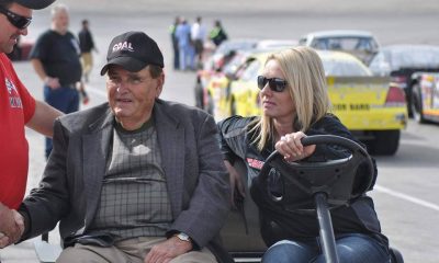Kingsport track owner Joe Loven (left) and GM/promoter Karen Tunnell (right) at Kingsport Speedway.